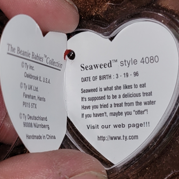 Beanie Baby Retired SEAWEED The Otter - Picture 4 of 4
